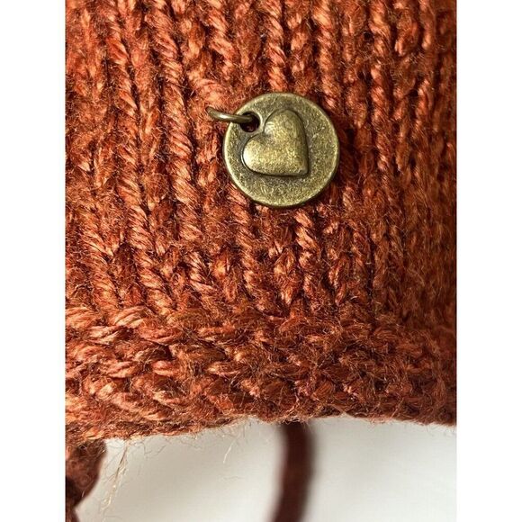 Rust Orange Ribbed Knit Sleeveless Side Ruched Ties Sweater Tank Top Sz XS.  Z - Picture 6 of 8